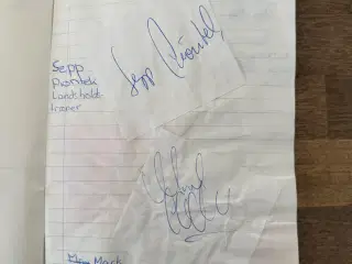 Autograf hæfte med fodbold
