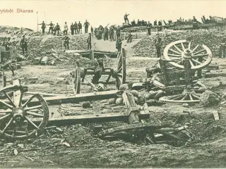 Krigen 1864. Sønderskudte kanoner i skanse IV