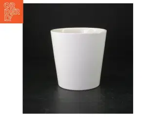 Hvid keramik krukke (str. H. 13 cm. ø. 13,5 cm)