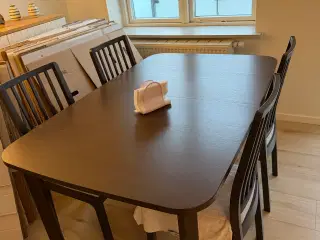 IKEA Spisebord med udtræk, brun, 150/205/260x95 cm