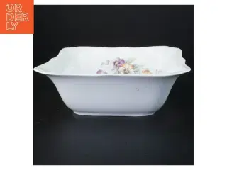 Porcelænsfad med blomstermotiv fra Bavaria (str. 24 x 24 x 8 cm)