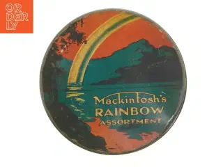 Antik Art deco Mackintosh Rainbow Slik metal dåse med patina (str. 26 x 7 cm)