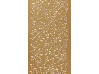 Stickers, stjerner, ark 10x23 cm, guld, 1 ark