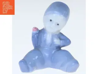 Blå porcelænsfigur - baby (str. 6x5,5 cm)