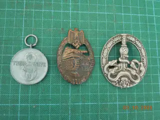 Tyske medaljer, 3 stk.