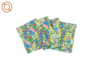 4 styks stofbogbind med graffiti print