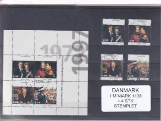 Danmark - Miniark 1338  + enkeltmærker - Stemplet
