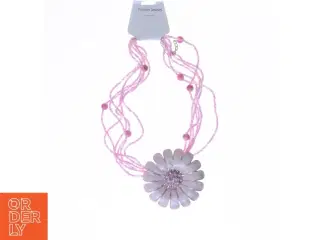 Pink blomsterhalskæde fra Fashion Jewelry (str. 40 cm)