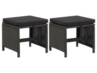 Haveskamler med hynder 2 stk. polyrattan sort