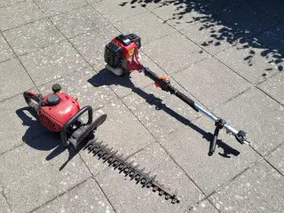 Hækkeklipper og stangklipper med alt i tilbehør