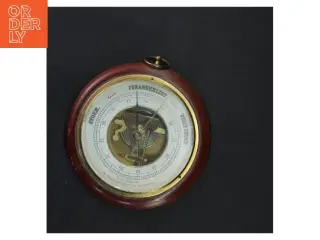 Antik barometer med træramme fra H.K. Ringlund (str. 17x5 cm)