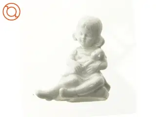 Porcelænsfigur af lille pige med dukke (str. 11 cm)