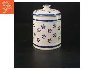 Keramik krukke med låg (str. 16x10 cm)