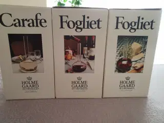 Holmegaard Fogliet karaffel, 3 stk. 250 kr. ialt