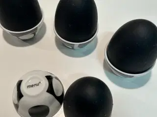 4 stk. MENU æggebægre med sort top