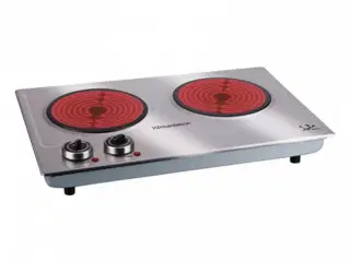 Keramisk kogeplade JATA V532 - transportabel 2 zoner, 2.400 W, sølv