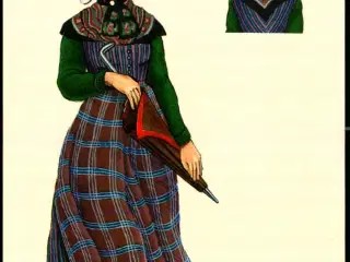 Dansk egnsdragt fra Silkeborg - ca. 1800 - Odense T.K. 8348 - Ubrugt