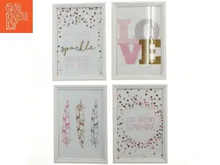 Dekorative billeder og rammer sæt (str. 4 styk, 33x23 cm)