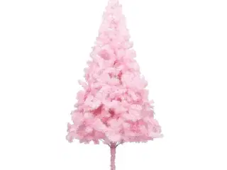 Kunstigt juletræ med fod 210 cm PVC lyserød