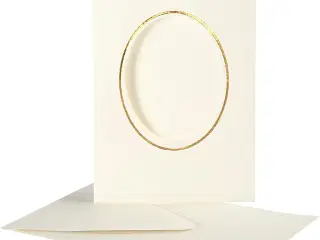 Elegante passepartoutkort med kuvert - 10 sæt råhvid