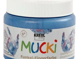 Mucki Fingermaling, metallic blå, 150ml/ 1 ds.
