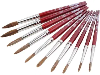 10 stk. Akvarelpensler i høj kvalitet