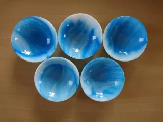 5 små glasskåle, samlet pris