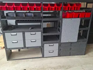 Modul system reol til vare vogn mål er 236x50x163 