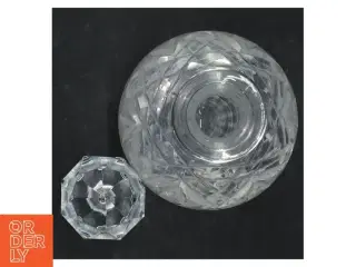 Krystal karaffel med prop (str. Ø 9 cm. længde, 17 cm)