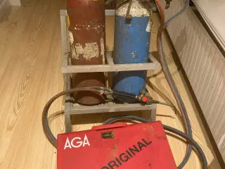 Autogen svejse- og skæresæt med gasflasker (m gas)
