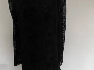 NEDSAT Fashion Union sort kjole velourmønster str.