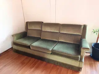 Retro fløjlssofa fra 70'erne