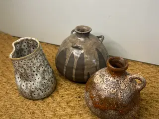 3 Keramik vaser brunlige nuancer 