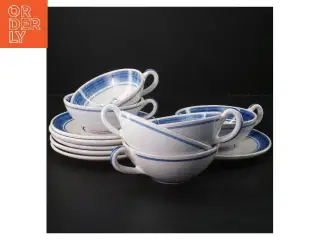 Porcelænssæt med tallerkener og skåle (str. 6 stk Ø 12 & 16 cm)