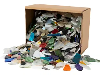 Mosaik, str. 8-20 mm, tykkelse 2-3 mm, Indhold kan variere, ass. farver, 2kg/ 1 pk.