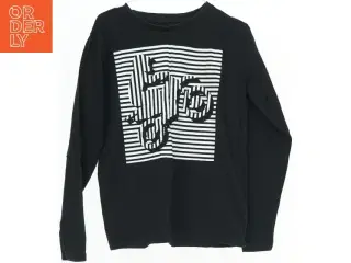 Sort langærmet t-shirt med motocross-motiv fra VRS (str. 140)