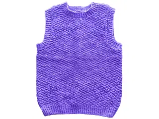 Håndlavet strikket ærmeløs lilla sweater