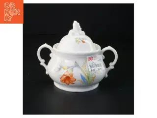 Porcelæn sukkerskål med låg (str. 13 x 15 cm)