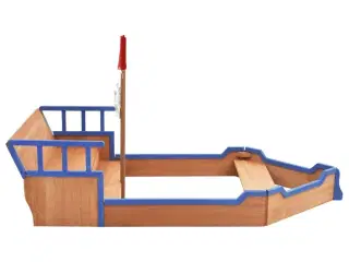 Sandkasse piratskib 190x94,5x101 cm fyrretræ
