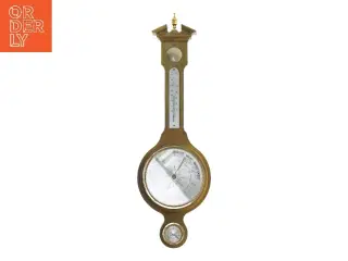 Gammelt Vægbarometer og termometer (str. 54 cm)