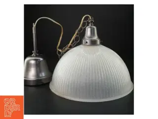 Loftlampe med glas og metal (str. 30 cm)