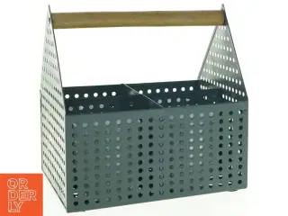 Metal opbevaringskasse med træhåndtag fra JYSK (str. 20 x 15 cm)