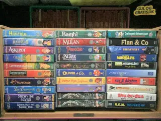 37 VHS Walt Disney Klassikere, orig. gl. tegnefilm