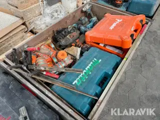 Lot - Elværktøj – Makita, Paslode, bajonetsav m.m.