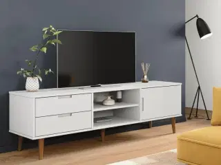 Tv-skab MOLDE 158x40x49 cm massivt fyrretræ hvid