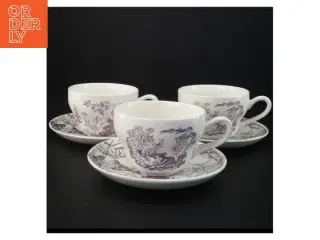 Porcelænskopper og -tallerkener med dekoration fra Irma (str. Underkop 17,5 x 2 cm kop 15 x 11,5 x 7,5 cm)