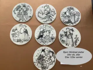 Bjørn Wiinblad platter 7 sstk