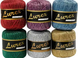Lurex Garn, L: 160 M, ass. farver, 6x25g/ 1 pk.