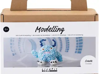 Mini DIY Kit Modellering, Monster Bobby, lys blå, 1 pk.