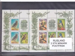 Rusland, 2 Stk. Miniark - Postfrisk